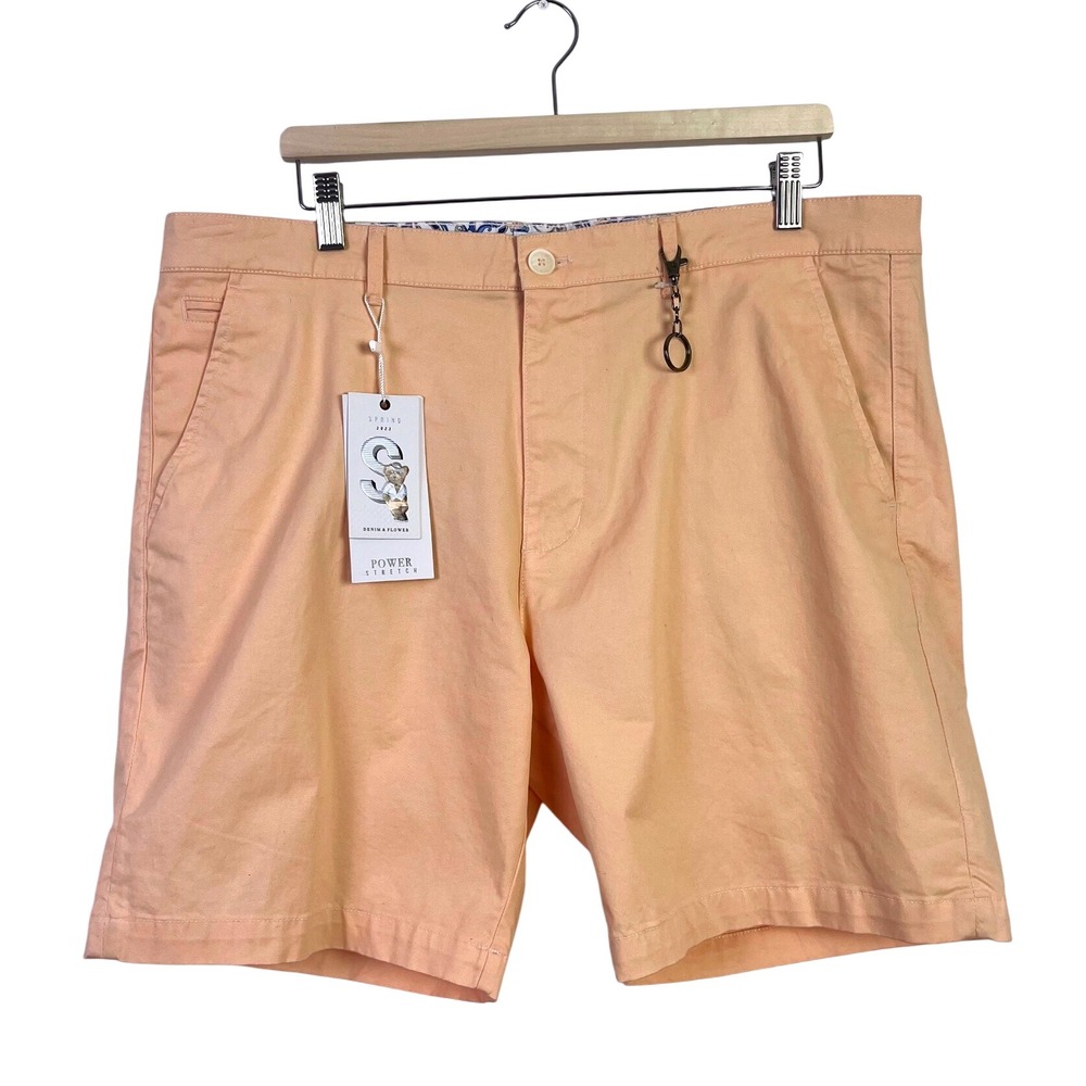 Denim & Flower Vibrant Stretch Shorts  Casual Classic Chino‎ Peach Men's Size 38